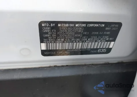 2022 Mitsubishi Outlander Sel 2.5 S-Awc/Sel Launch Edition S-Awc/Sel Special Edition S-Awc из США, поврежденный, VIN JA4J4VA87NZ007700